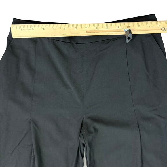 Elisabetta Franchi Black Pleated Wide Leg Pants Wool Blend Trousers sz 40 / 10 - Picture 7 of 12